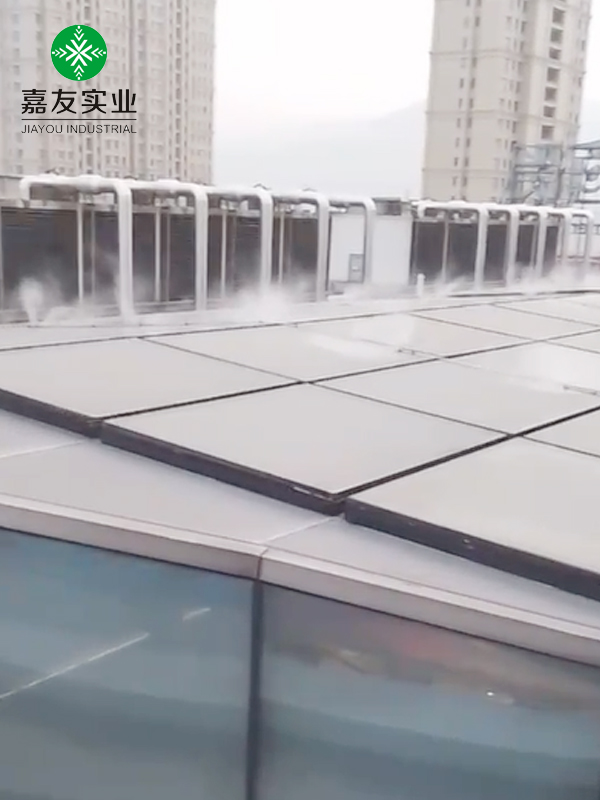 温岭银泰百货房顶安装杭州嘉友喷雾降温系统案例
