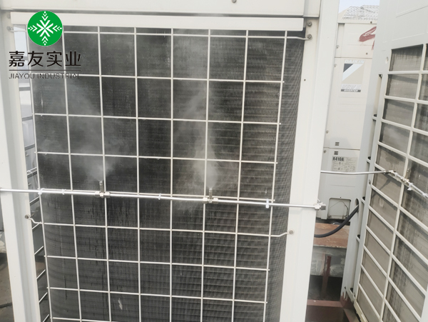 喷雾降温系统应用案例|杭州意法服饰城顶楼空调外机降温项目